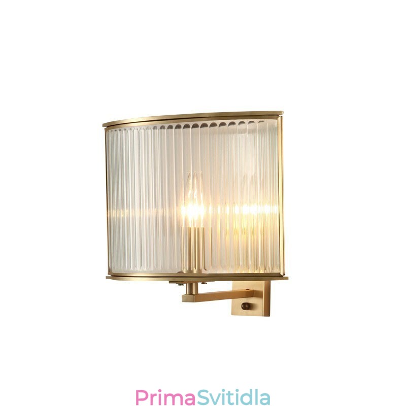 Luxusní rustikální retro Vintage 1 nástěnné světlo z čisté mosazi se skleněným stínidlem