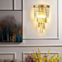 Moderní luxusní nástěnné svítidlo K9 Crystal s křišťálovým stínidlem