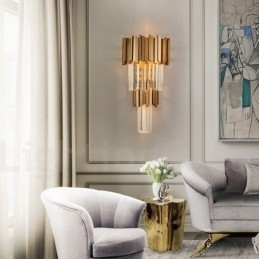 Moderní luxusní nástěnné svítidlo K9 Crystal s křišťálovým stínidlem