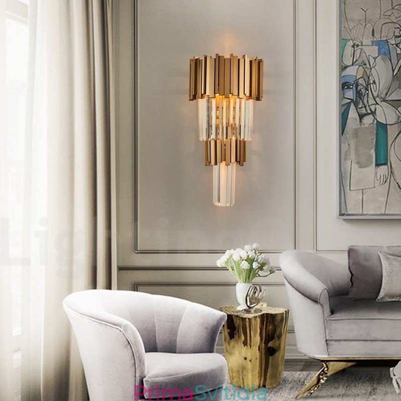 Moderní luxusní nástěnné svítidlo K9 Crystal s křišťálovým stínidlem