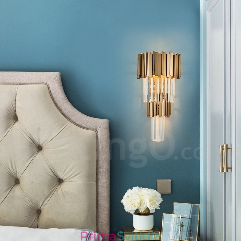 Moderní luxusní nástěnné svítidlo K9 Crystal s křišťálovým stínidlem