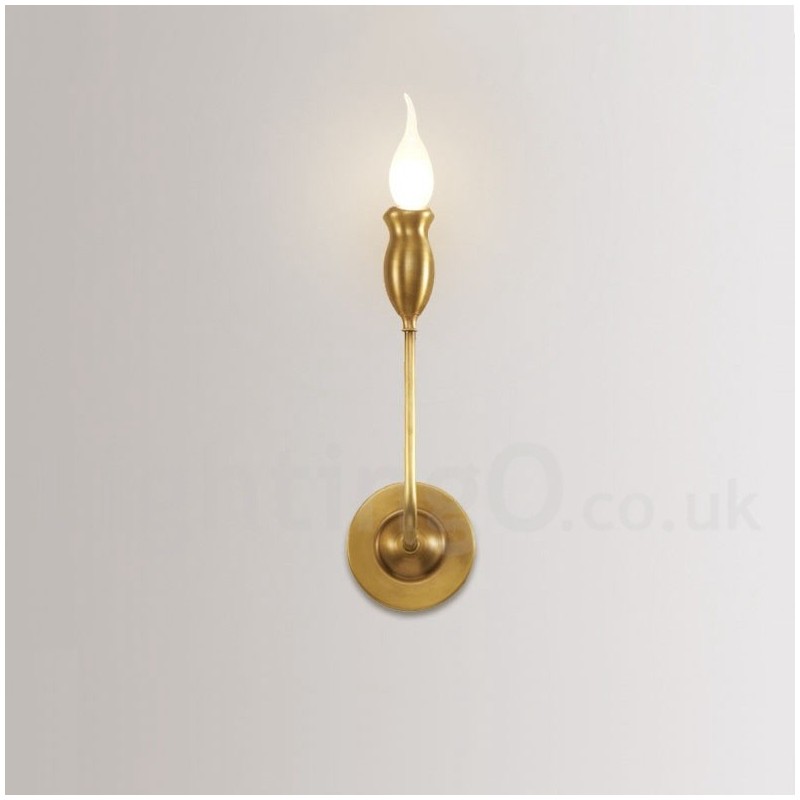 Pure Brass Luxusní Rustikální Retro Vintage 1 lehké Svíčkové Nástěnné světlo Speciální pro hotel Ložnice Showroom Obývací pokoj Jídelna