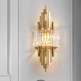 Postmoderní luxusní křišťálové nástěnné svítidlo Obývací pokoj TV pozadí Stěna Ložnice nástěnné svítidlo