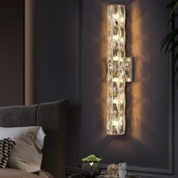 Obývací pokoj Nástěnná lampa Světlo Luxusní jednoduchá Ložnice Noční lampa Hotel Lobby Ulička Projekt Villa Nerezová ocel Křišťálové nástěnné svítidla