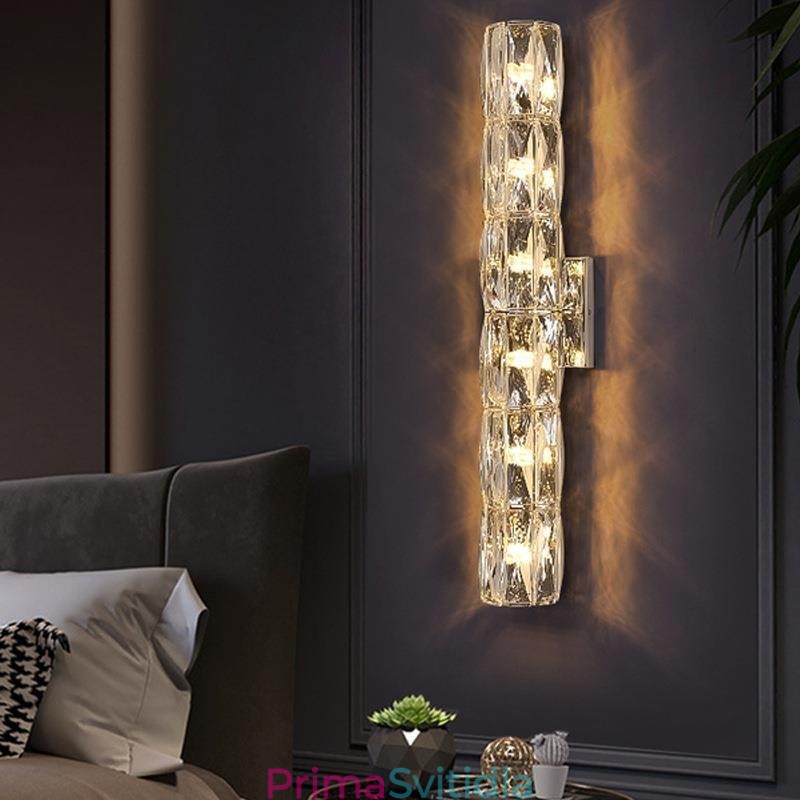 Obývací pokoj Nástěnná lampa Světlo Luxusní jednoduchá Ložnice Noční lampa Hotel Lobby Ulička Projekt Villa Nerezová ocel Křišťálové nástěnné svítidla