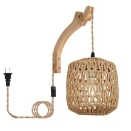 Americké retro nástěnné svítidlo 3M konopné lano závěsné papírové lano tkané stínidlo na lampu