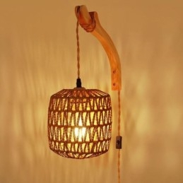 Americké retro nástěnné svítidlo 3M konopné lano závěsné papírové lano tkané stínidlo na lampu