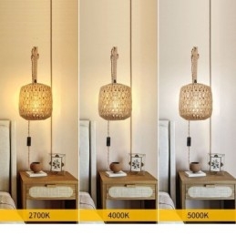 Americké retro nástěnné svítidlo 3M konopné lano závěsné papírové lano tkané stínidlo na lampu