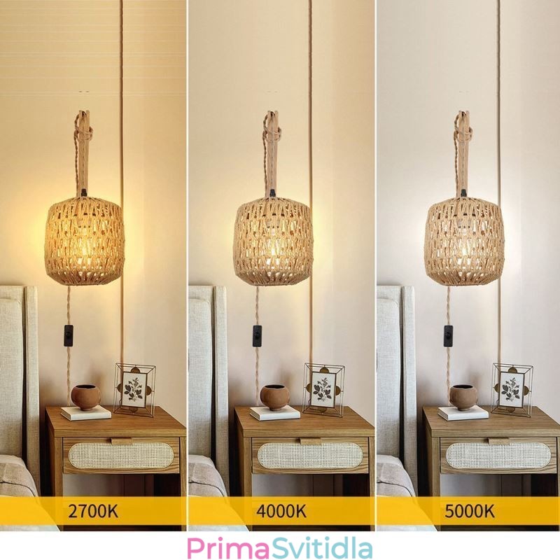 Americké retro nástěnné svítidlo 3M konopné lano závěsné papírové lano tkané stínidlo na lampu