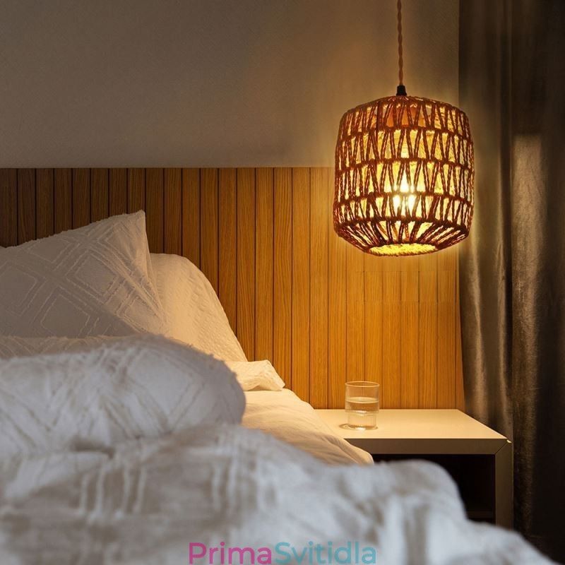 Americké retro nástěnné svítidlo 3M konopné lano závěsné papírové lano tkané stínidlo na lampu
