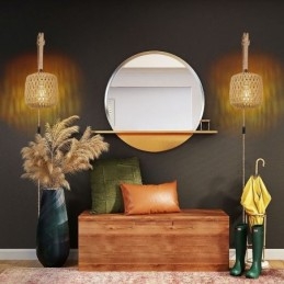 Americké retro nástěnné svítidlo 3M konopné lano závěsné papírové lano tkané stínidlo na lampu