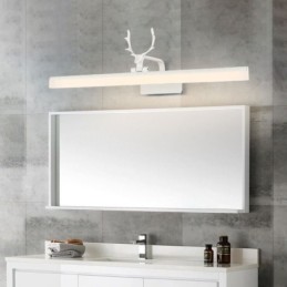 Přední světlo s zrcadlem z parohu Akrylová nástěnná lampa Svítidlo pro make-up toalety
