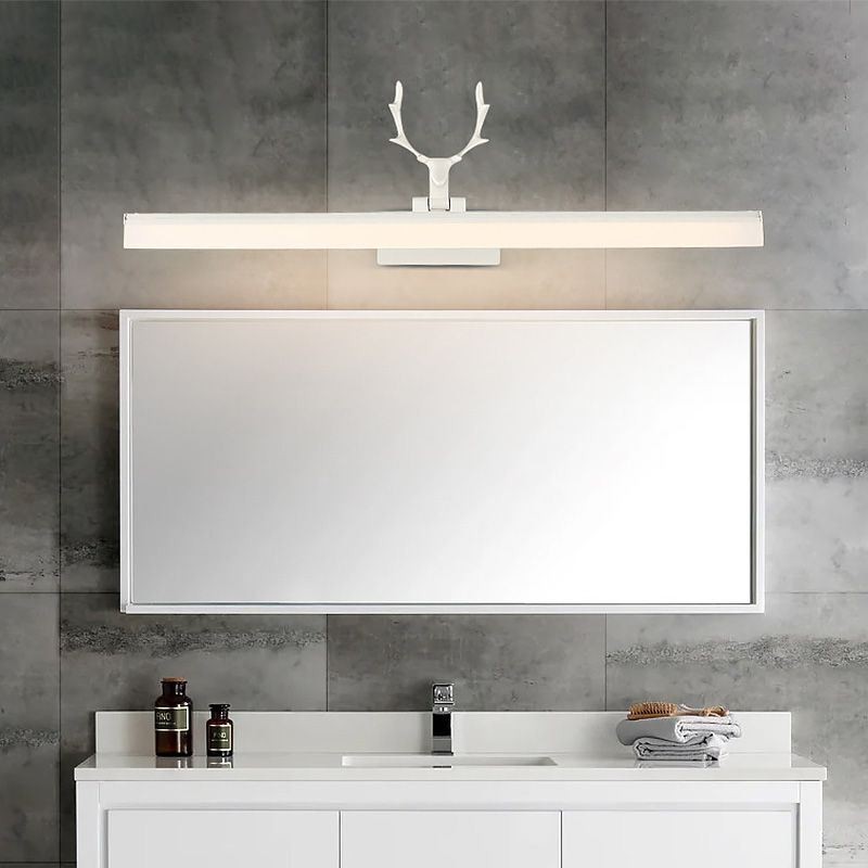 Přední světlo s zrcadlem z parohu Akrylová nástěnná lampa Svítidlo pro make-up toalety