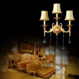 Evropská nástěnná lampa Luxusní nástěnné svítidlo Crystal Drop Dekorační lampa Noční osvětlení