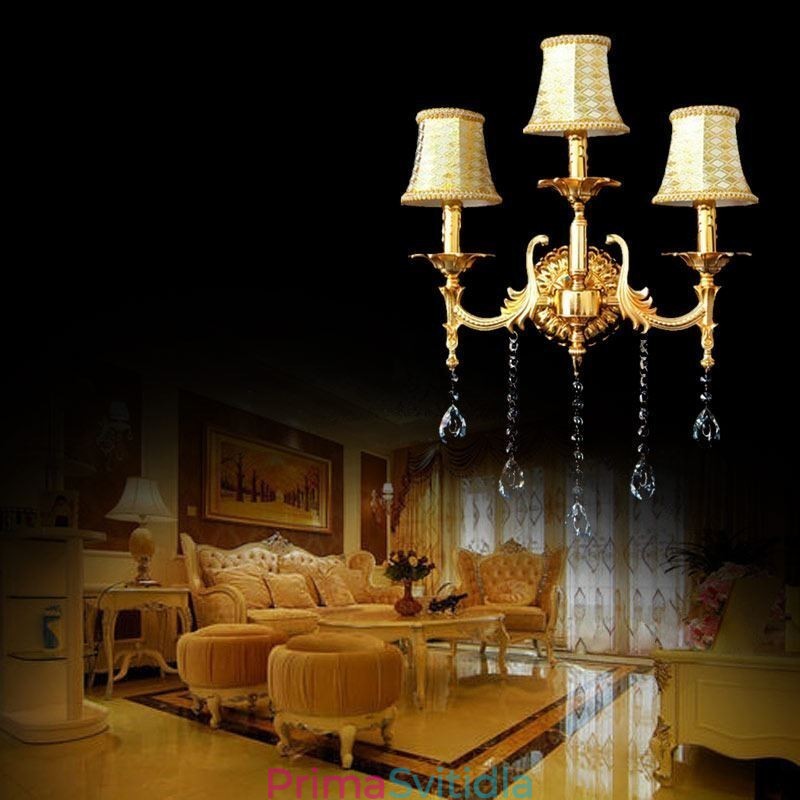 Evropská nástěnná lampa Luxusní nástěnné svítidlo Crystal Drop Dekorační lampa Noční osvětlení