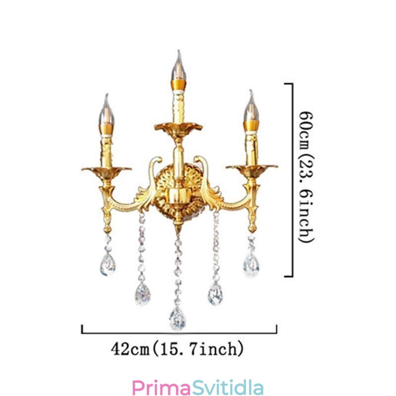 Evropská nástěnná lampa Luxusní nástěnné svítidlo Crystal Drop Dekorační lampa Noční osvětlení