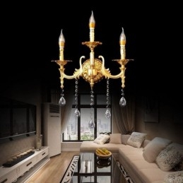 Evropská nástěnná lampa Luxusní nástěnné svítidlo Crystal Drop Dekorační lampa Noční osvětlení