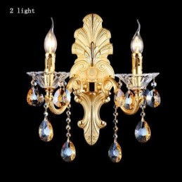 Evropská nástěnná lampa Luxusní nástěnné svítidlo Crystal Drop Dekorační lampa Noční osvětlení
