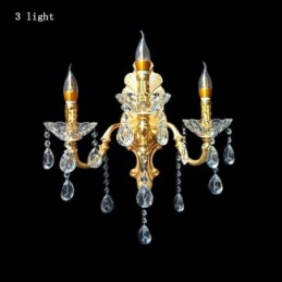 Evropská nástěnná lampa Luxusní nástěnné svítidlo Crystal Drop Dekorační lampa Noční osvětlení