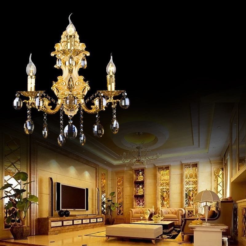 Nástěnná lampa evropské módy Luxusní křišťálové nástěnné svítidlo