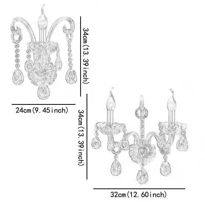 Evropská nástěnná lampa Amber Cognac Crystal Wall Sconce Jednoduché osvětlení lampy
