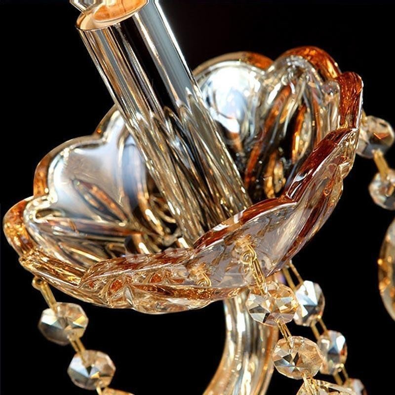 Evropská nástěnná lampa Amber Cognac Crystal Wall Sconce Jednoduché osvětlení lampy