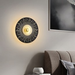 Nástěnné svítidlo Nordic Full Copper Duté kulaté nástěnné svítidlo