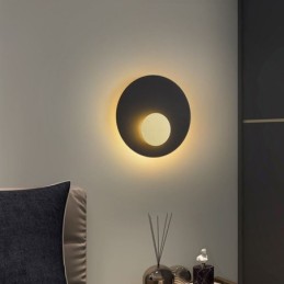Nástěnné svítidlo Nordic Wall Light Black Gold Kulaté celoměděné nástěnné svítidlo