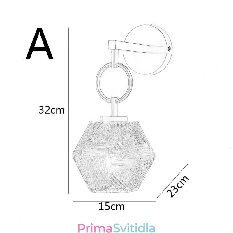 Moderní nástěnné svítidlo kreativní skleněné nástěnné svítidlo