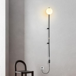 Nástěnné svítidlo Globe Nástěnná lampa Magic Bean z poloviny století se zástrčkou