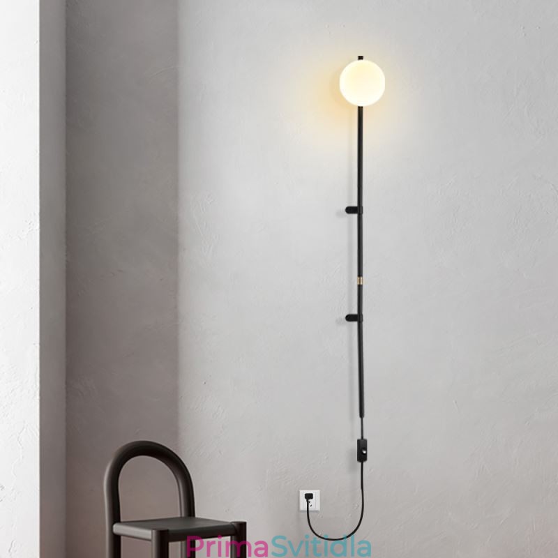Nástěnné svítidlo Globe Nástěnná lampa Magic Bean z poloviny století se zástrčkou