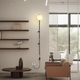 Nástěnné svítidlo Globe Nástěnná lampa Magic Bean z poloviny století se zástrčkou