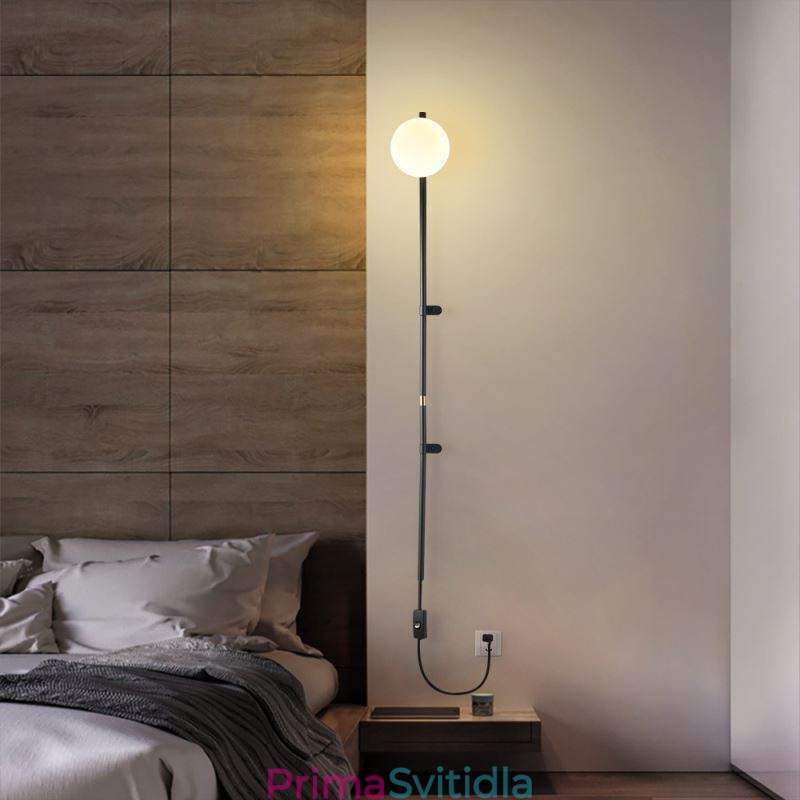 Nástěnné svítidlo Globe Nástěnná lampa Magic Bean z poloviny století se zástrčkou