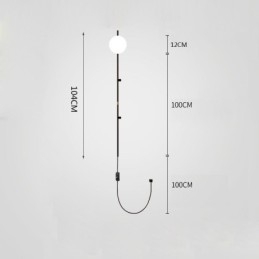 Nástěnné svítidlo Globe Nástěnná lampa Magic Bean z poloviny století se zástrčkou
