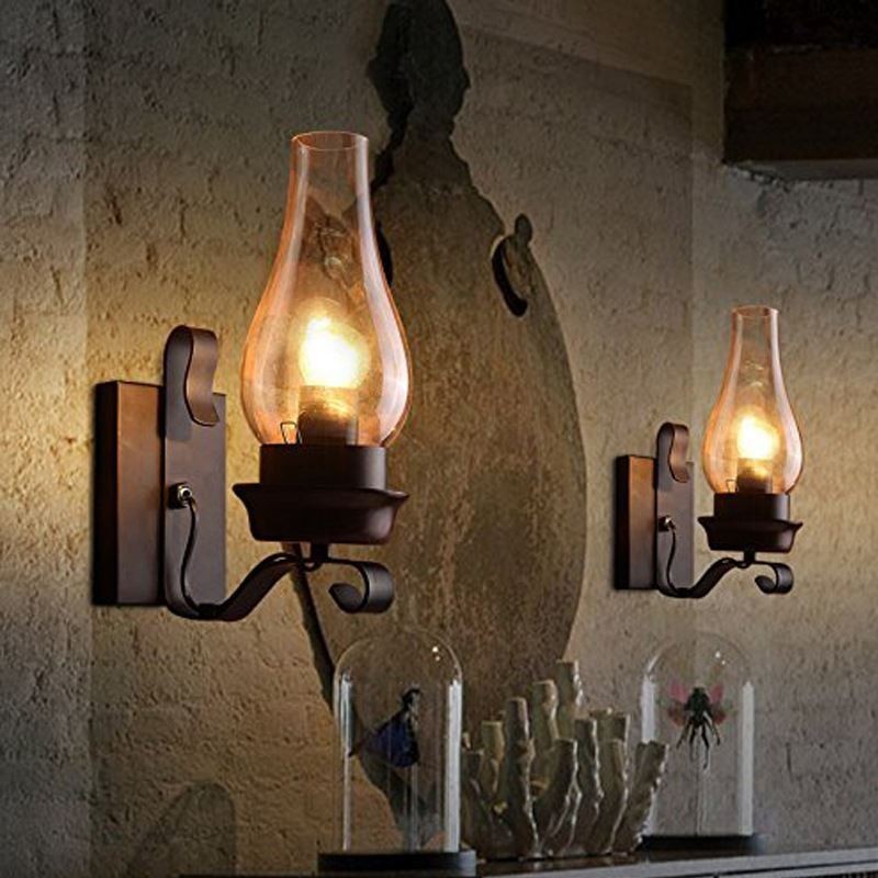 Vintage nástěnná lampa z tepaného železa Single Light Sconce Lighting