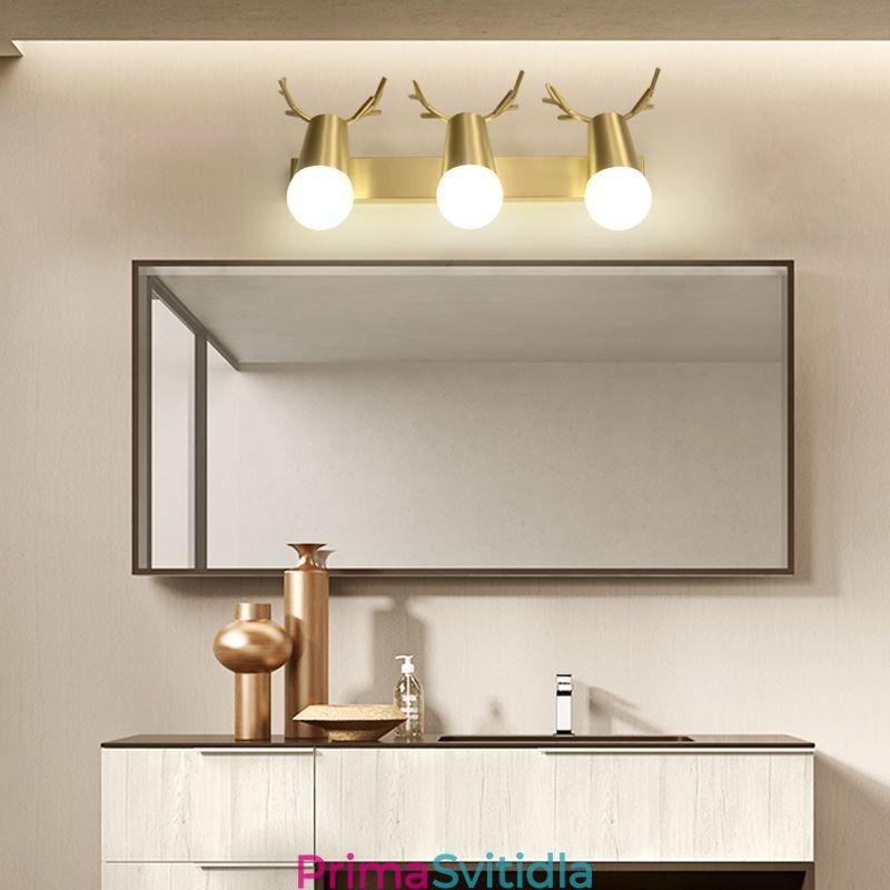 Severská mosazná nástěnná lampa Zrcadlové přední světlo