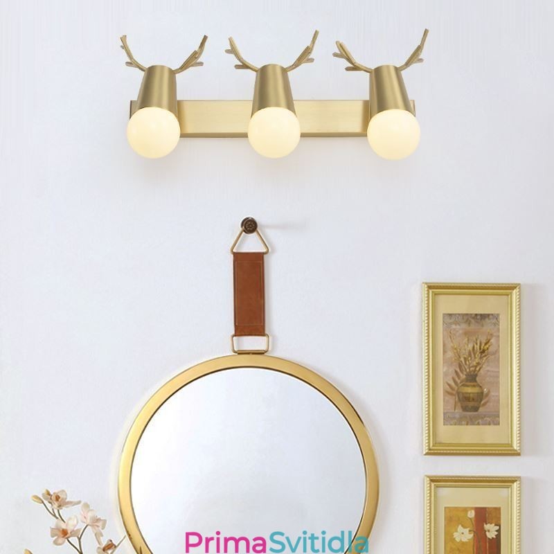 Severská mosazná nástěnná lampa Zrcadlové přední světlo