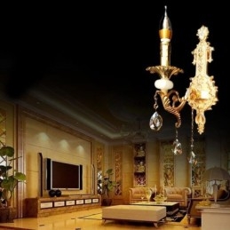 Evropská nástěnná lampa Luxusní nástěnné svítidlo Crystal Drop Lamp Noční osvětlení