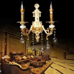 Evropská nástěnná lampa Luxusní nástěnné svítidlo Crystal Drop Lamp Noční osvětlení