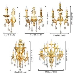 Evropská nástěnná lampa Luxusní nástěnné svítidlo Crystal Drop Lamp Noční osvětlení