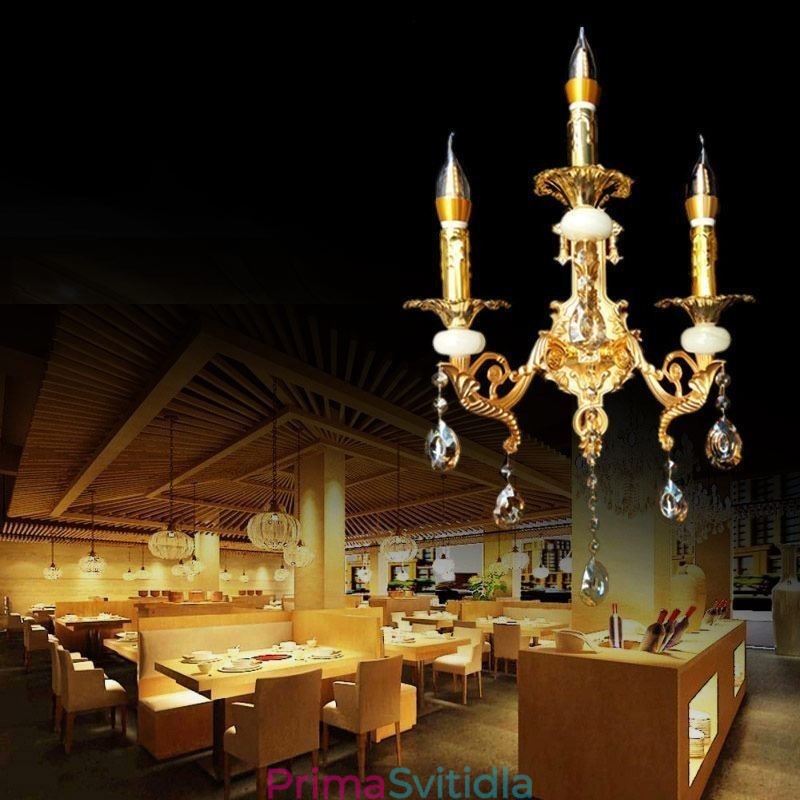 Evropská nástěnná lampa Luxusní nástěnné svítidlo Crystal Drop Lamp Noční osvětlení