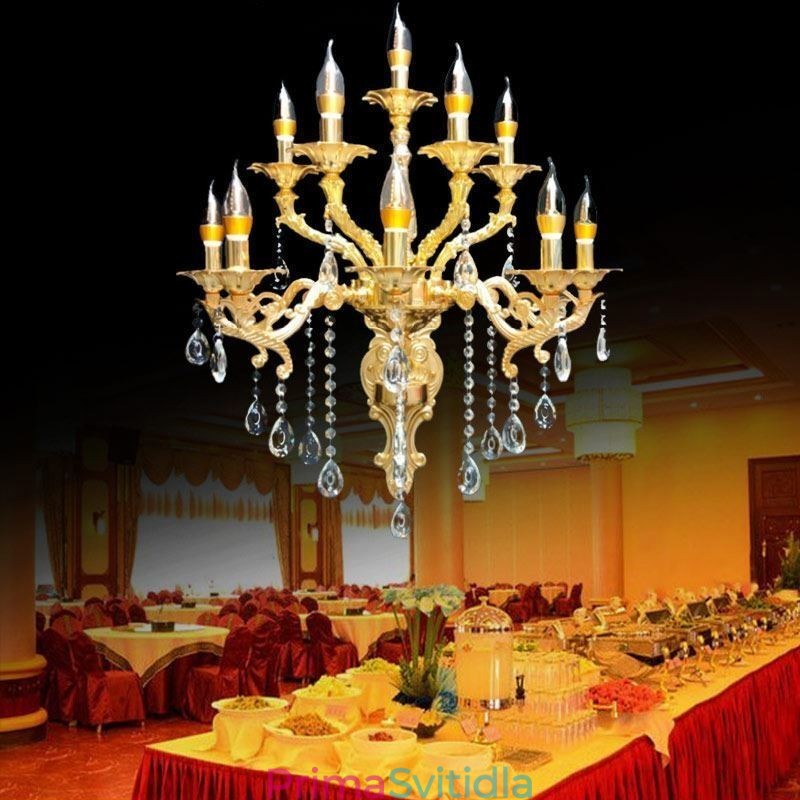 Evropská nástěnná lampa Luxusní nástěnné svítidlo Crystal Drop Lamp Noční osvětlení