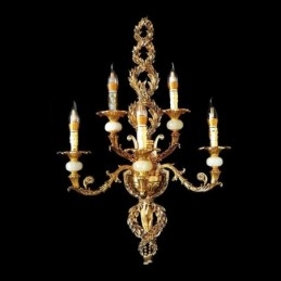 Evropská nástěnná lampa Luxusní okvětní nástěnné svítidlo Jade Decoration Lampa Noční osvětlení