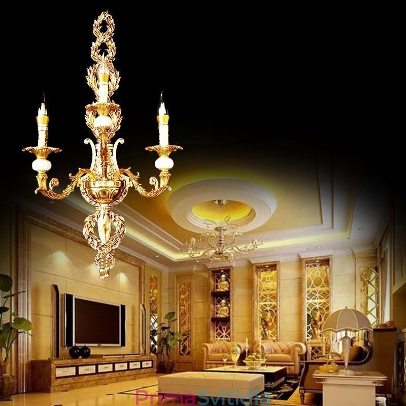 Evropská nástěnná lampa Luxusní okvětní nástěnné svítidlo Jade Decoration Lampa Noční osvětlení