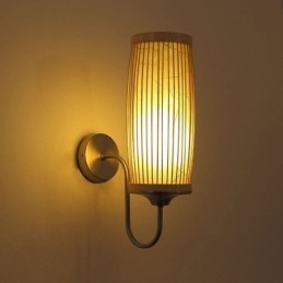 Nástěnné svítidlo v designu pasu Buben Creative Bamboo Wall Sconce Noční schody Venkovské osvětlení
