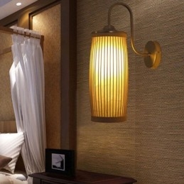 Nástěnné svítidlo v designu pasu Buben Creative Bamboo Wall Sconce Noční schody Venkovské osvětlení