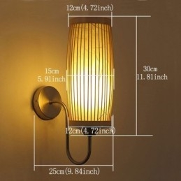 Nástěnné svítidlo v designu pasu Buben Creative Bamboo Wall Sconce Noční schody Venkovské osvětlení