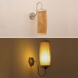 Nástěnné svítidlo v designu pasu Buben Creative Bamboo Wall Sconce Noční schody Venkovské osvětlení