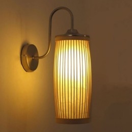 Nástěnné svítidlo v designu pasu Buben Creative Bamboo Wall Sconce Noční schody Venkovské osvětlení