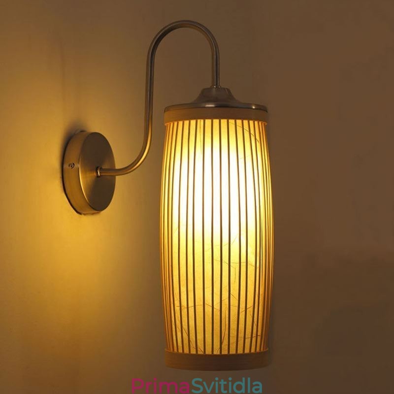 Nástěnné svítidlo v designu pasu Buben Creative Bamboo Wall Sconce Noční schody Venkovské osvětlení